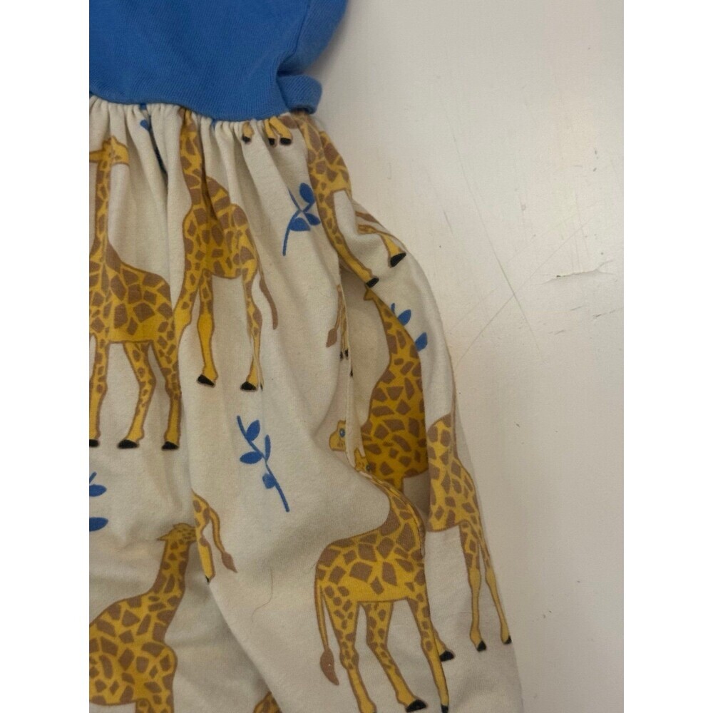 Eleanor Rose Girls Giraffe Dress Blue Ruffle Toddler Animal Print Summer Dress - Picture 4 of 6